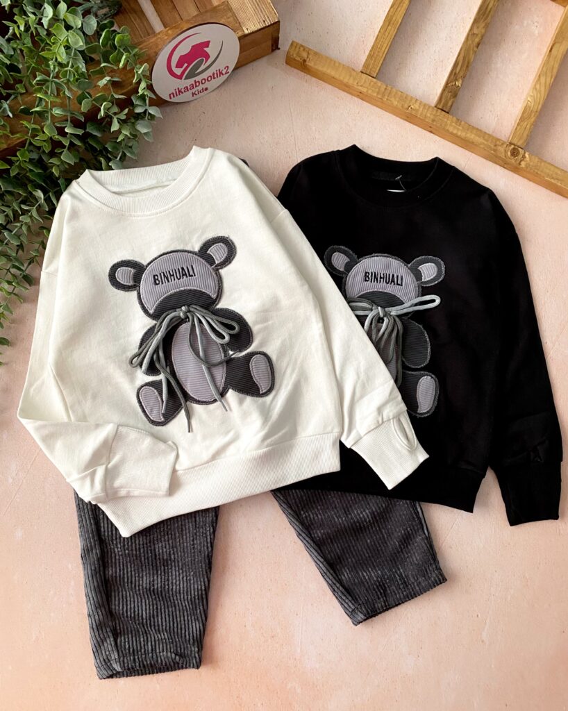 بلوز شلوار دخترانه خرس بندی