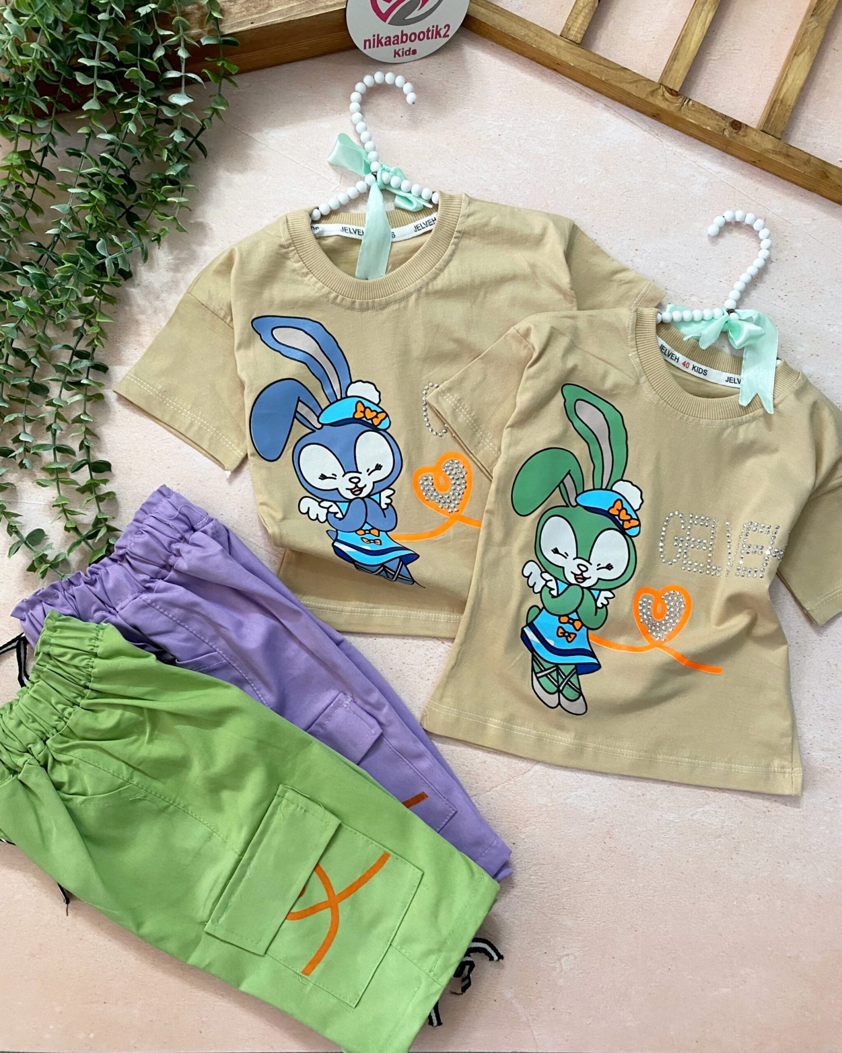 E4D78873-A5CA-4F17-AA2F-7AED09F0F7C6 تیشرت شلوارک خرگوش نگینی - Image 1