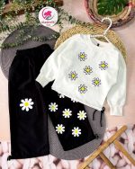 کراپ شلوار گل سفید - Image 5