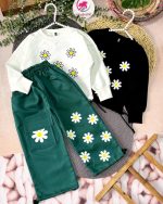 کراپ شلوار گل سفید