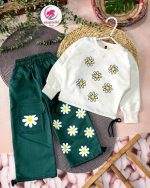 کراپ شلوار گل سفید - Image 3