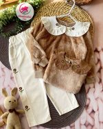 بلوز شلوار پولیشی یقه گل دار - Image 2