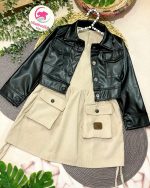 کت سارافون چرم مخمل - Image 14