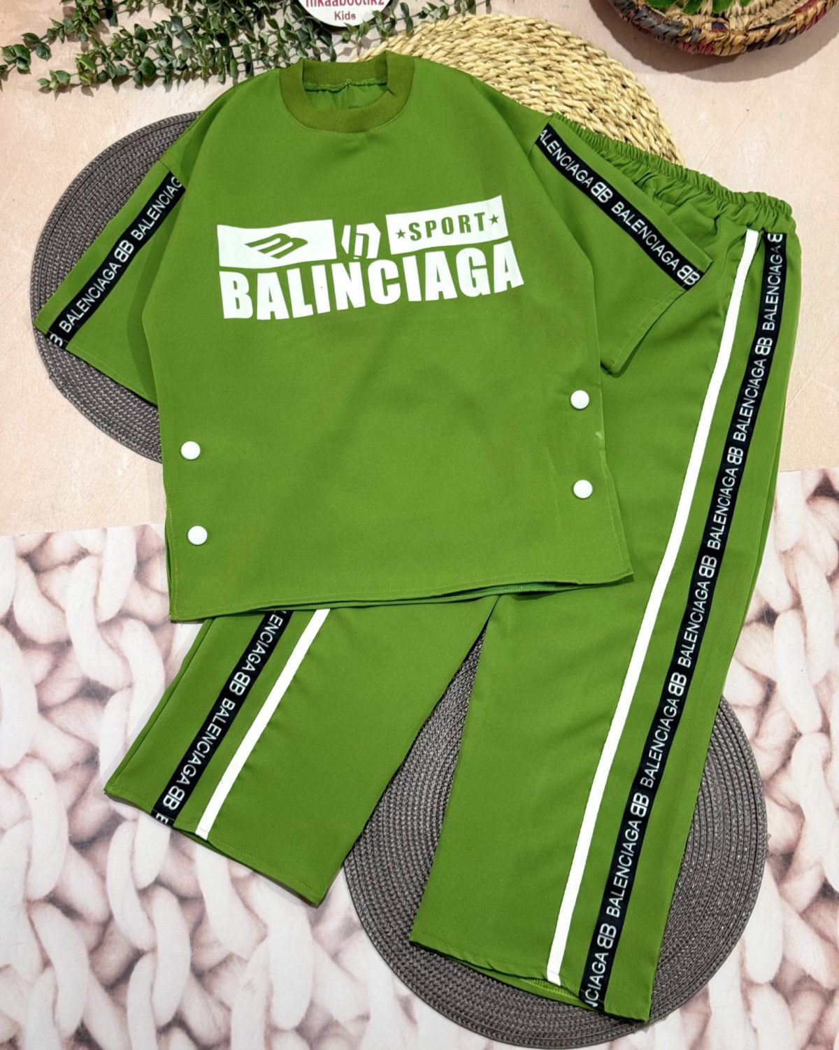 تیشرت شلوار بالنسیاگا نوار مشکی - Image 5