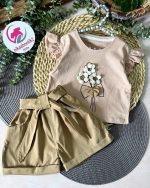 تیشرت شلوارک گل بافتنی - Image 5