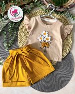 تیشرت شلوارک گل بافتنی - Image 7