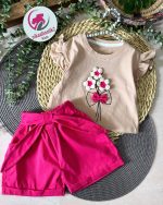 تیشرت شلوارک گل بافتنی - Image 8