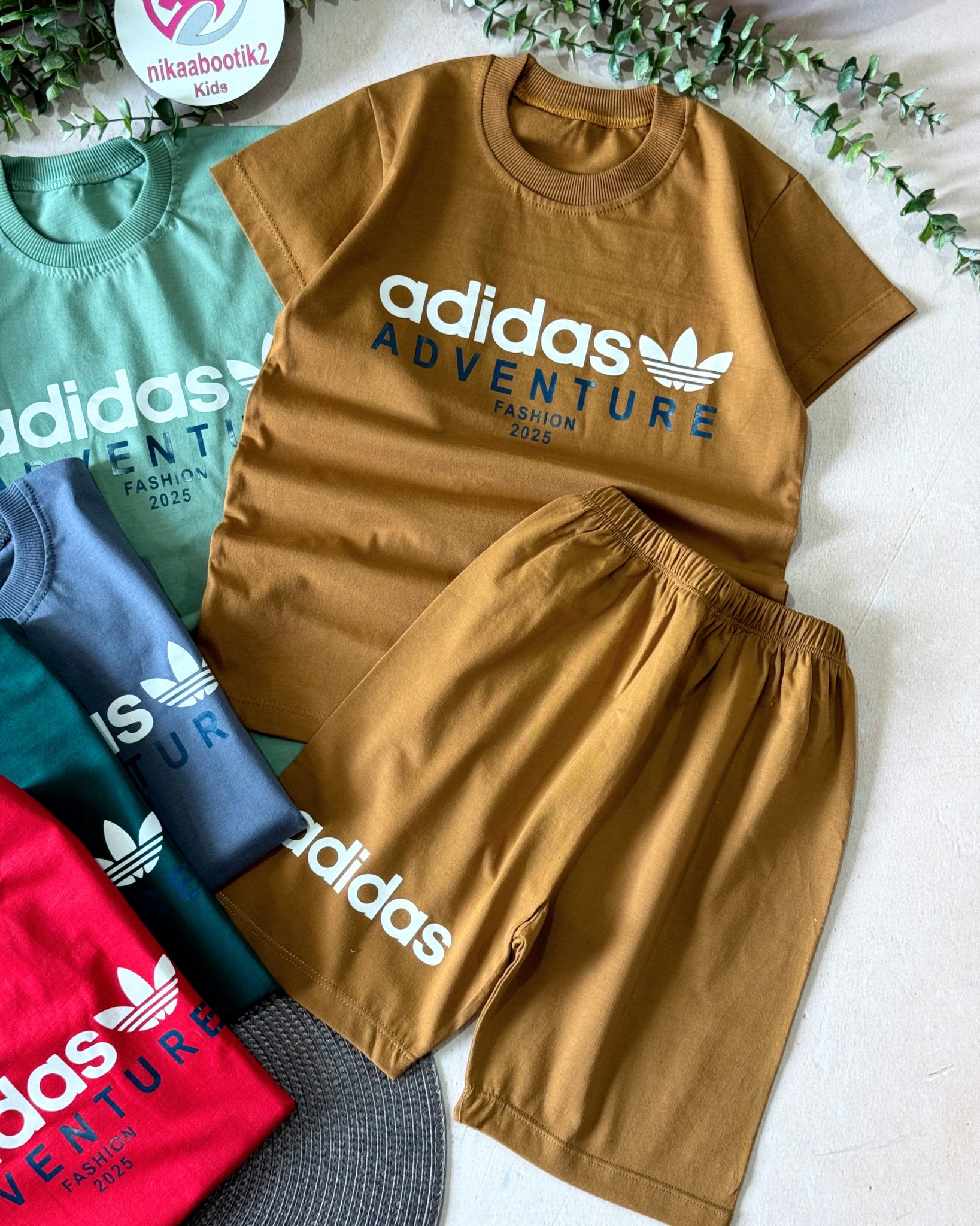 photo-output تیشرت شلوارک آدیداس رنگی - Image 1