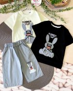 تیشرت شلوارک خرگوش طوسی