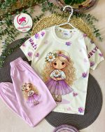 تیشرت شلوار گیسو طلایی - Image 6