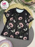 تیشرت مشکی پروانه و گل