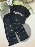 تیشرت شلوار پاپیون مشکی