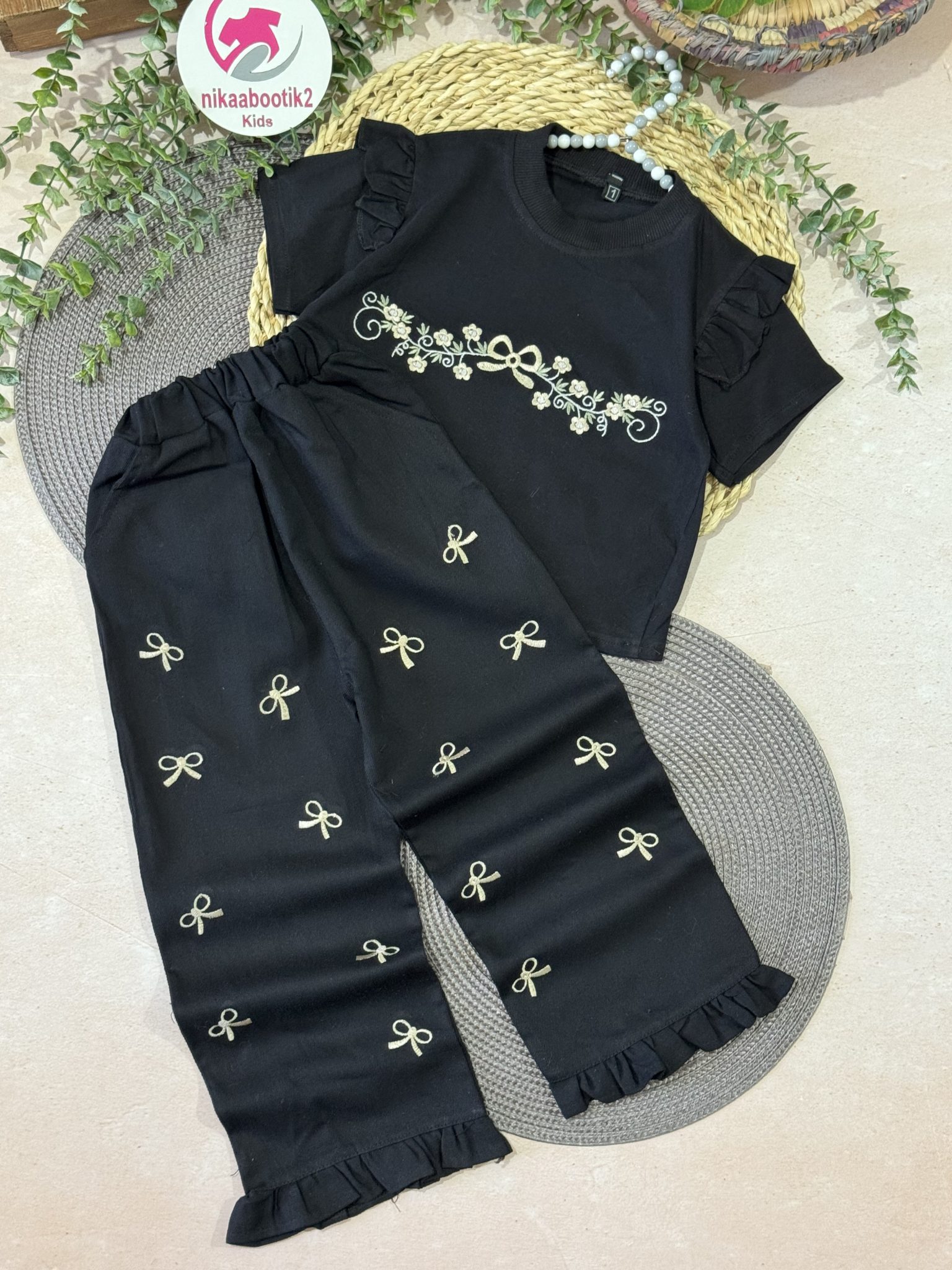 IMG_8108 تیشرت شلوار پاپیون مشکی - Image 1