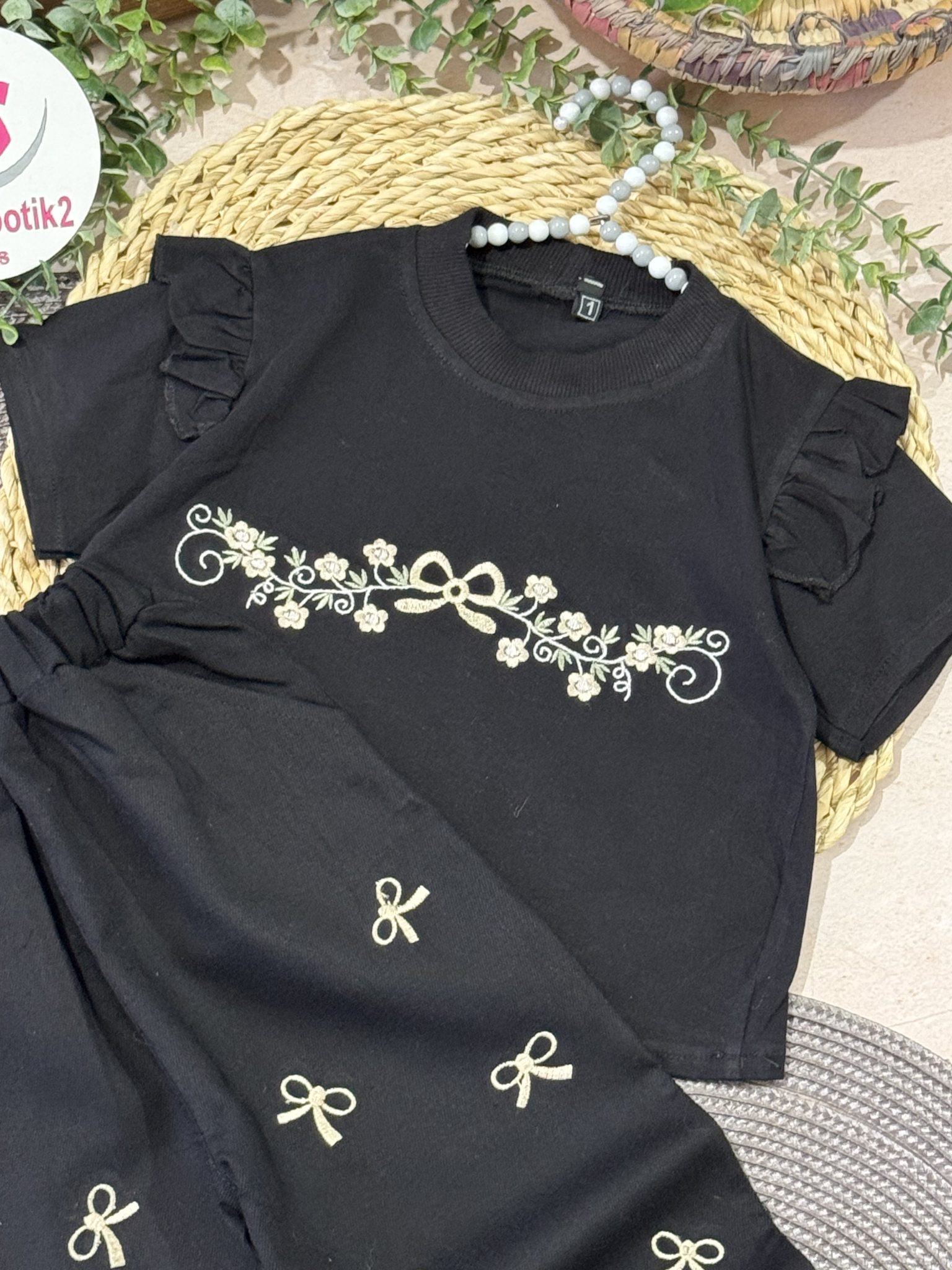 IMG_8109 تیشرت شلوار پاپیون مشکی - Image 4