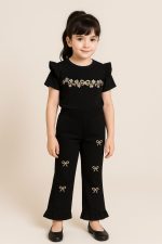 تیشرت شلوار پاپیون مشکی - Image 5