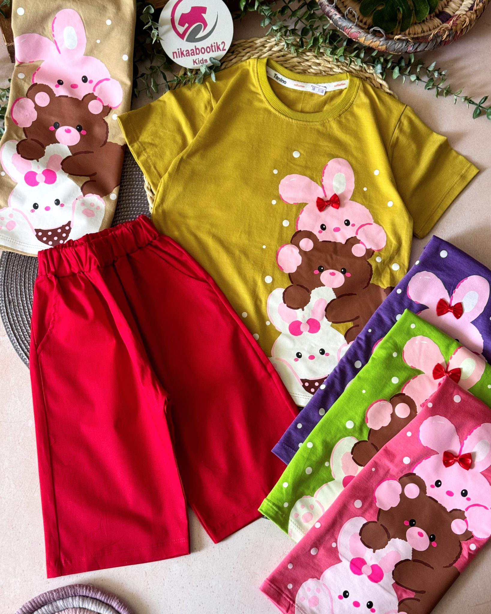 photo-output تیشرت شلوارک خرس و خرگوشها - Image 1