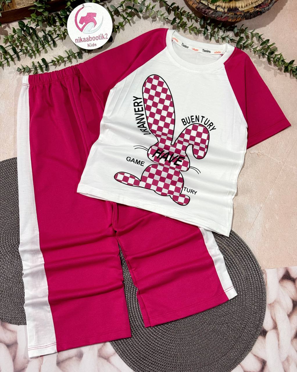 06121F6C-449E-4F15-8218-2D74EB9683A8 تیشرت شلوار خرگوش چهار خونه بزرگ - Image 7