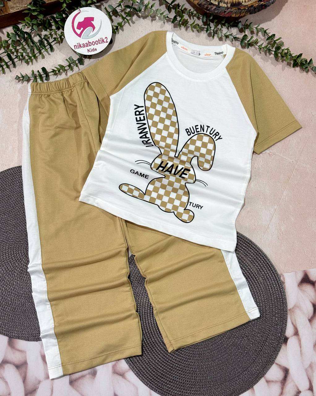 20FD768F-C12D-4112-953E-A40E4513A4FA تیشرت شلوار خرگوش چهار خونه بزرگ - Image 6