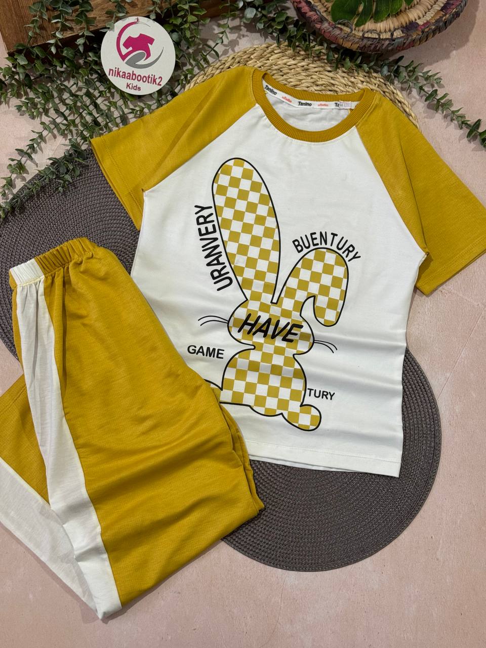 A2A40D9D-8D2E-408A-B0BA-05578A947DBB تیشرت شلوار خرگوش چهار خونه بزرگ - Image 4