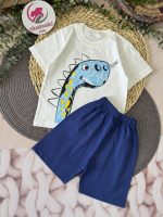 تیشرت شلوارک دایناسور آبی - Image 5