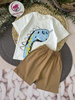 تیشرت شلوارک دایناسور آبی - Image 4