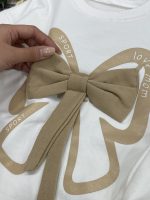 کراپ شلوار پاپیون کرم - Image 5