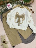 کراپ شلوار پاپیون کرم