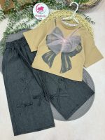 تیشرت شلوار پاپیون توری - Image 6