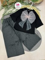 تیشرت شلوار پاپیون توری - Image 5