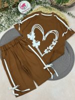 تیشرت شلوارک قلب سفید - Image 4