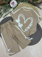 تیشرت شلوارک قلب سفید - Image 3