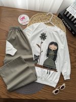 بلوز شلوار دختر و گربه - Image 2