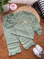 بلوز شلوار‌ گلدوزی آستین چین - Image 4