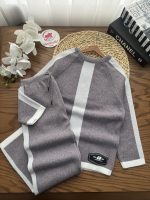 بلوز شلوار بافت نوار سفید - Image 4