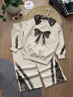 بلوز شلوار مخمل پلنگی - Image 2