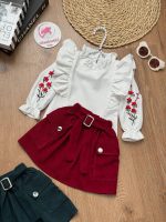 شومیز دامن آستین شکوفه - Image 3