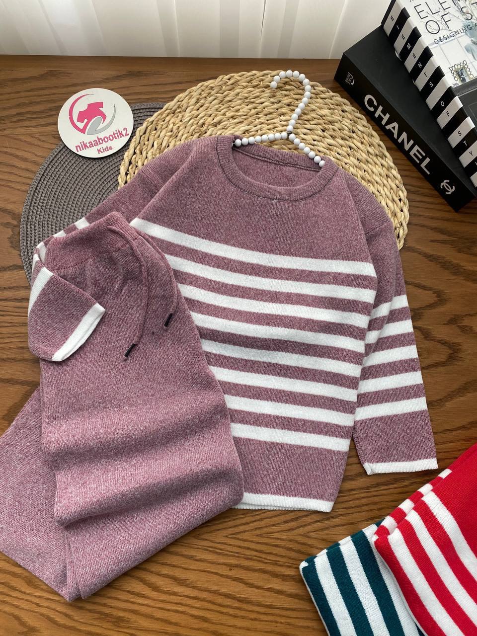 IMG_20251119_143325_220 بلوز شلوار بافت راه راه (ایراد دار) - Image 1