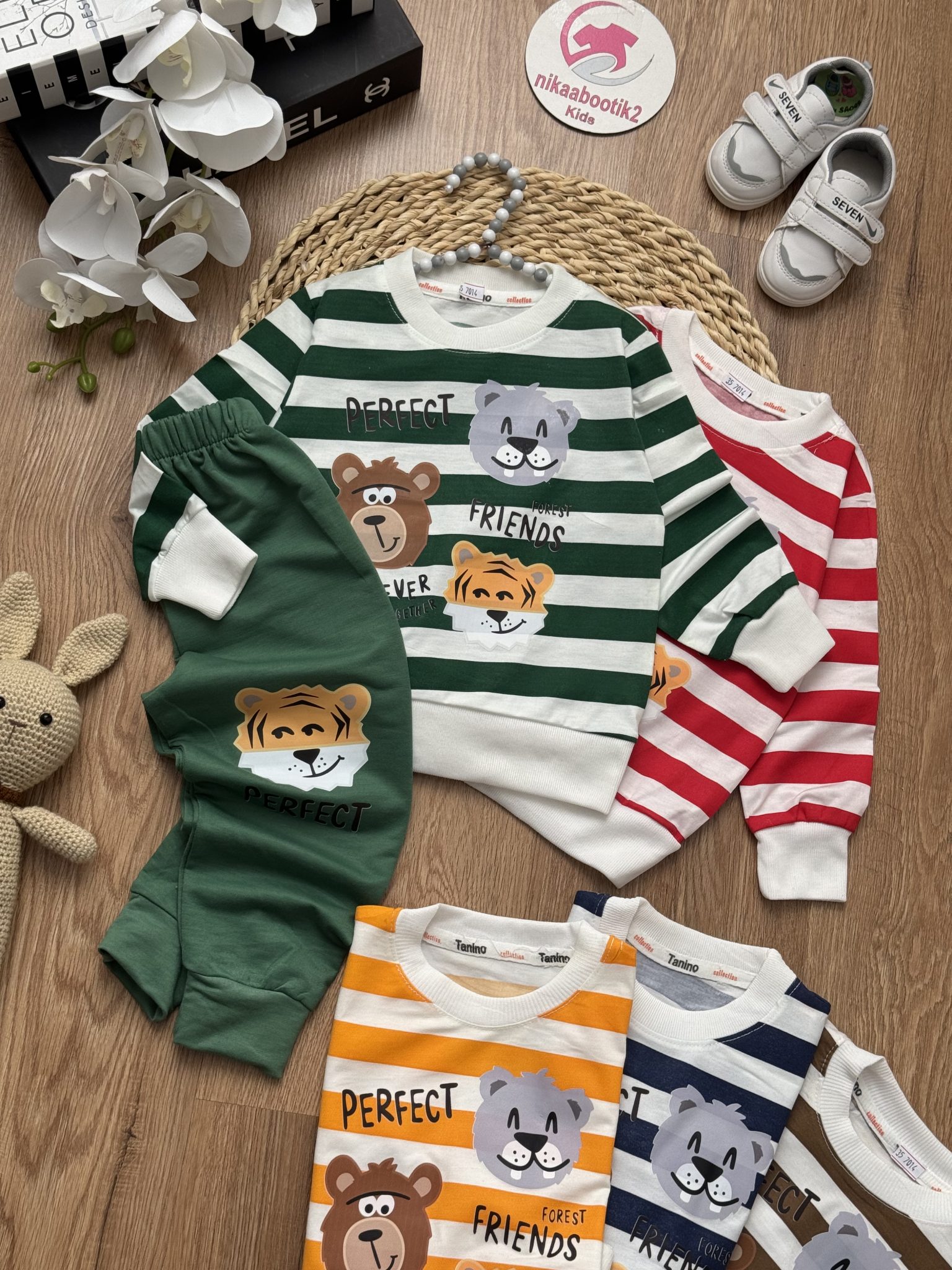 IMG_6216 بلوز شلوار حیوانات راه راه - Image 1