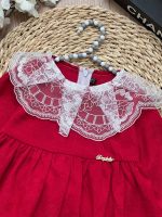 پیراهن مخملی یقه تور - Image 7