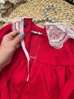 پیراهن مخملی یقه تور - Image 6