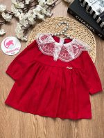 پیراهن مخملی یقه تور - Image 3