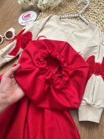 بلوز دامن پاپیون قرمزی - Image 6