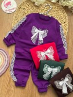 بلوز شلوار پاپیون سفید