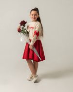 بلوز دامن پاپیون قرمزی - Image 11