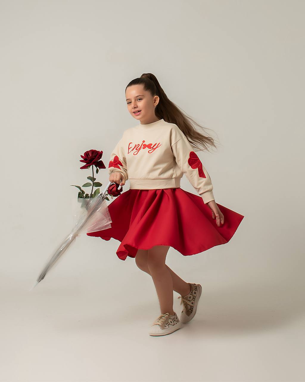 IMG_7983 بلوز دامن پاپیون قرمزی - Image 1