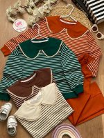 بلوز شلوار راه راه یقه‌ ب ب