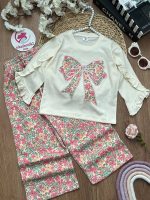 کراپ شلوار پاپیون گلی