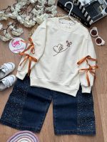 بلوز شلوار گلدوزی قلب و پاپیون - Image 5