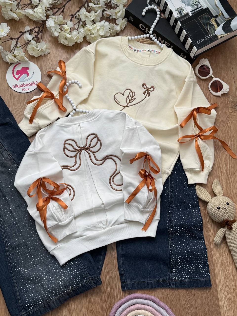 IMG_20260215_160639_718 بلوز شلوار گلدوزی قلب و پاپیون - Image 1