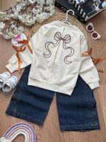 بلوز شلوار گلدوزی قلب و پاپیون - Image 4